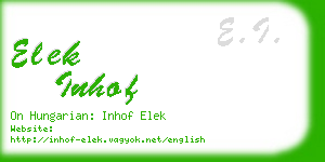 elek inhof business card
